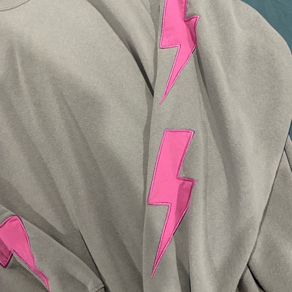 Pink Lightning Bolt Sweatshirt - Picture 2 of 4